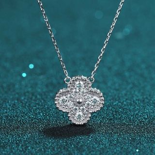 レディース ネックレス キラキラ 人気 ホワイトゴールド色 トップの