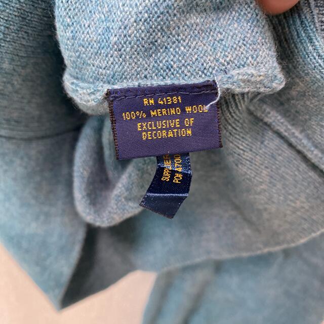 POLO RALPH LAUREN(ポロラルフローレン)のポロラルフローレン　ニット　セーター　Vネック　刺繍ロゴ　男女兼用　ウール　M メンズのトップス(ニット/セーター)の商品写真