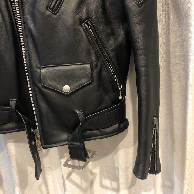トリプルシックス 666 ライダースレザー イギリス製 ブラック系 32