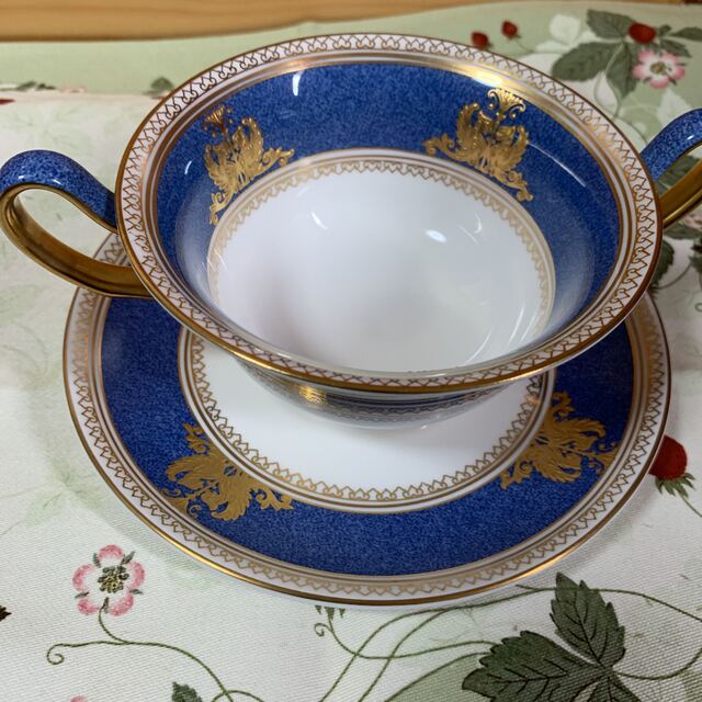 WEDGWOOD(ウェッジウッド)のウェッジウッド  コロンビア　パウダーブルー　スープカップ＆ソーサー　1客 インテリア/住まい/日用品のキッチン/食器(食器)の商品写真