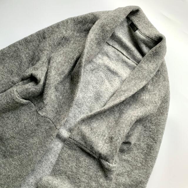 美品】ヤマダヤaga 日本製ショールカラーウールロングガウン グレー