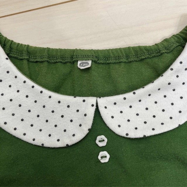 西松屋(ニシマツヤ)の襟付きカットソー　120 キッズ/ベビー/マタニティのキッズ服女の子用(90cm~)(Tシャツ/カットソー)の商品写真