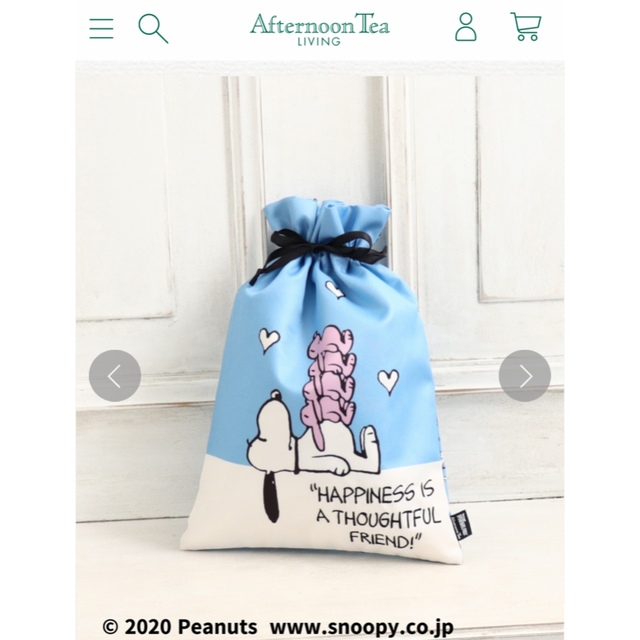 AfternoonTea(アフタヌーンティー)のアフタヌーンティー×Vintage PEANUTS《巾着L》70周年限定 完売 エンタメ/ホビーのおもちゃ/ぬいぐるみ(キャラクターグッズ)の商品写真