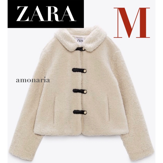 ZARA オーバーサイズ フェイクボア シャツジャケットXS