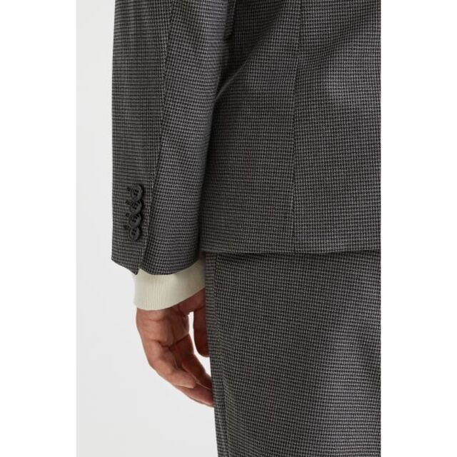 H&H(エイチアンドエイチ)の【美品】H&M スリムフィットジャケットブラックチェック 「サイズ46」 メンズのジャケット/アウター(テーラードジャケット)の商品写真