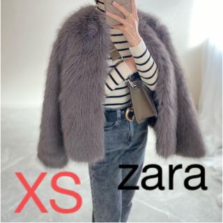 ZARA クロップドフェイクファージャケット L