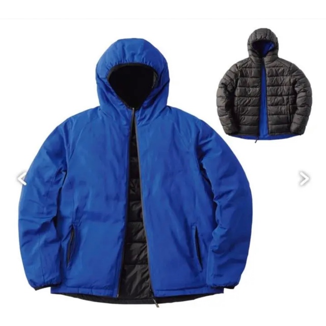 新品 ワークマン 高撥水リバーシブル防寒ジャケット  L  ブルー×ブラック メンズのジャケット/アウター(ナイロンジャケット)の商品写真