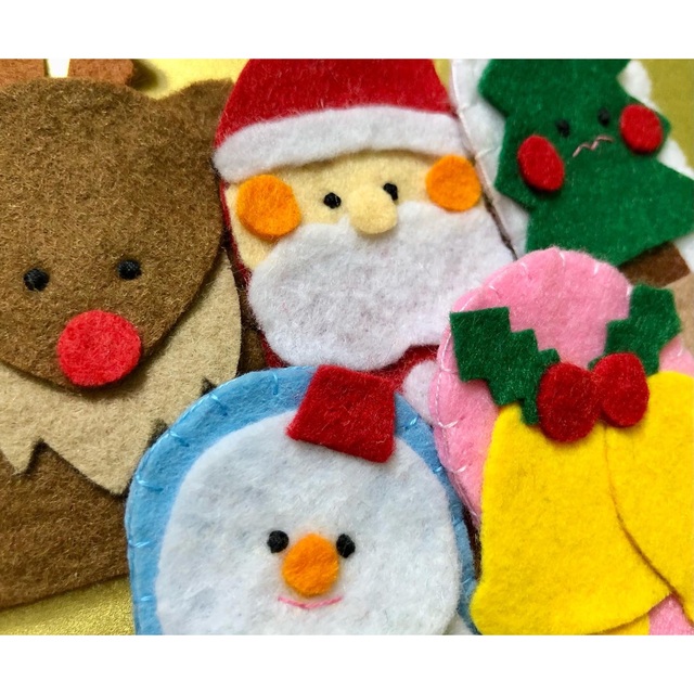 指人形♡クリスマス♡フェルト ハンドメイドのぬいぐるみ/人形(人形)の商品写真