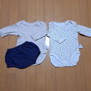 ユニクロ(UNIQLO)の[送料込] ユニクロ ベビー服 秋冬 肌着 部屋着 かぼちゃパンツ 3点セット(肌着/下着)