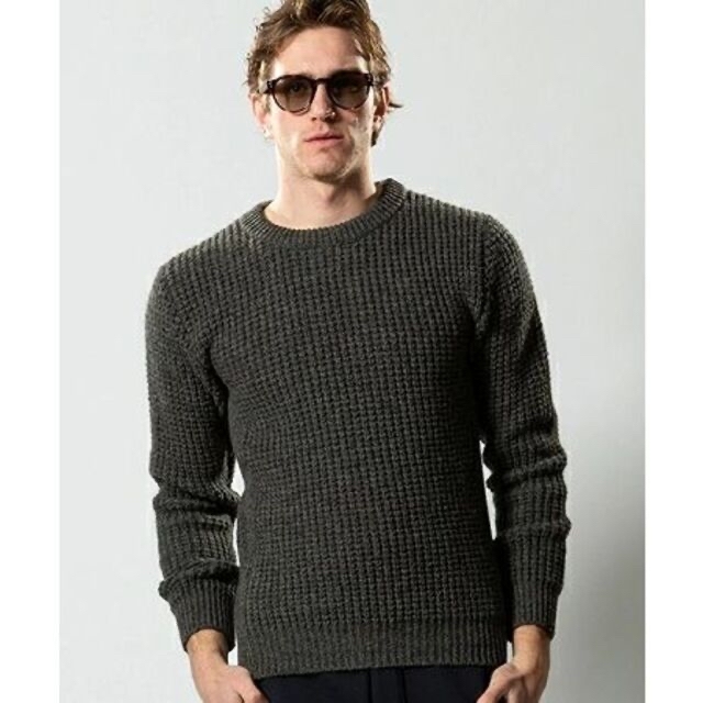 hard waffle crew-neck knit (6306 kw53p)