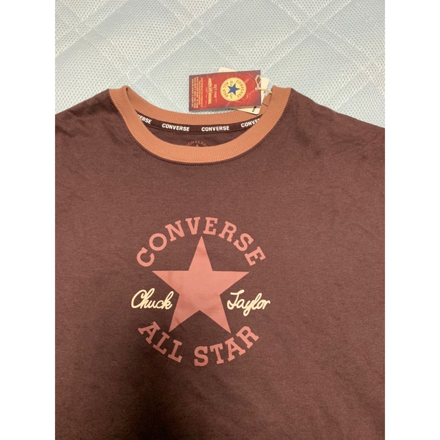 CONVERSE(コンバース)の新品☆ コンバースの衿リブリンガーロングTシャツ レディースのトップス(Tシャツ(長袖/七分))の商品写真