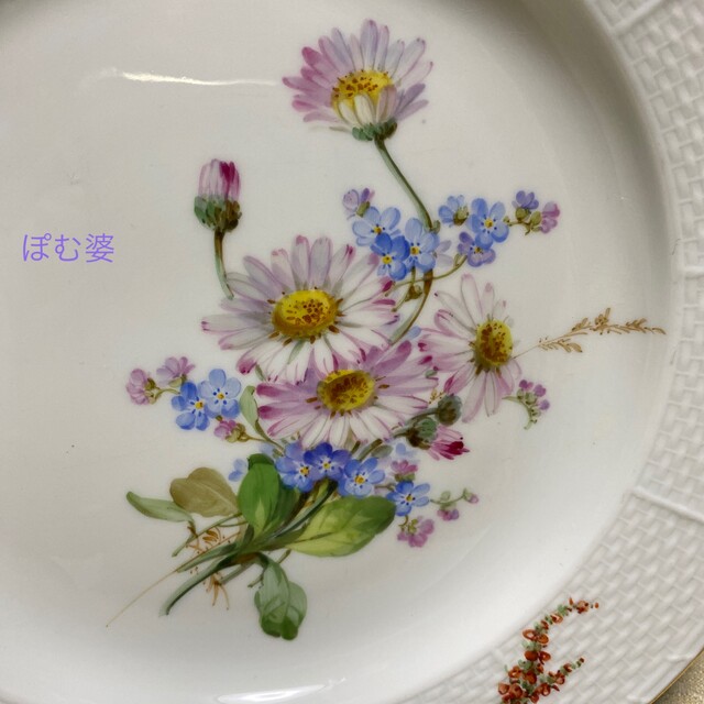 MEISSEN(マイセン)の★お取置き【古マイセン】自然主義 「印象派 ／ 花と蝶」 プレート  皿 インテリア/住まい/日用品のキッチン/食器(食器)の商品写真