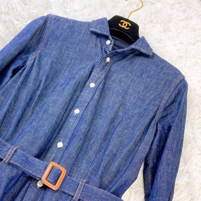 POLO RALPH LAUREN デニムロングワンピース ベルト付 Lサイズ