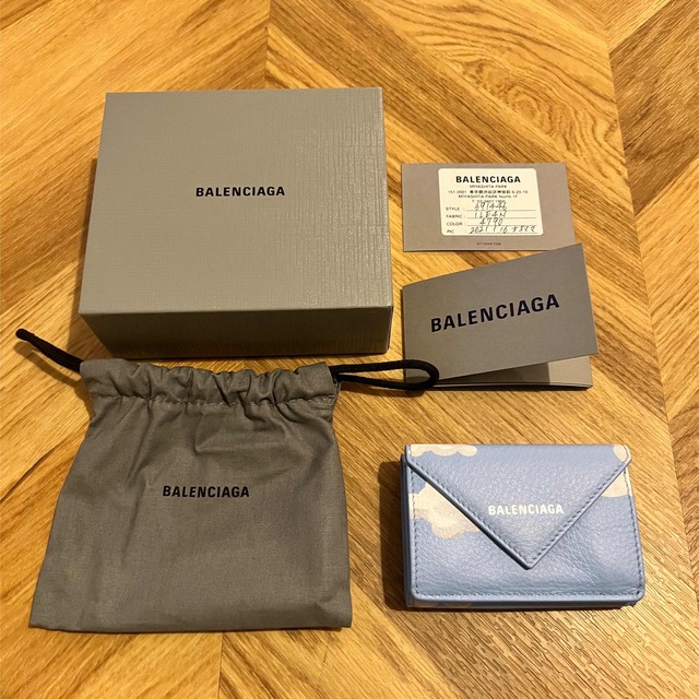 Balenciaga - バレンシアガ ミニ財布 空 ブルー ペーパー ウォレット