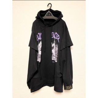 ラフシモンズ(RAF SIMONS)のRAF SIMONS 22SS レイヤードフーディ　パーカー　ラフシモンズ　死神(パーカー)