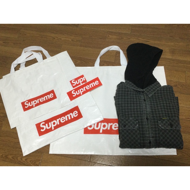 Supreme Houndstooth Flannel Hooded Shirt