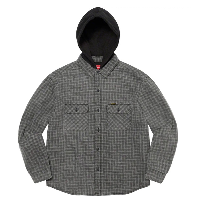 Supreme Houndstooth Flannel Hooded Shirt 1