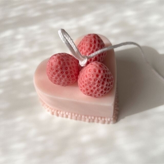 🏷 heart lace cake candle | pink(アロマ/キャンドル)