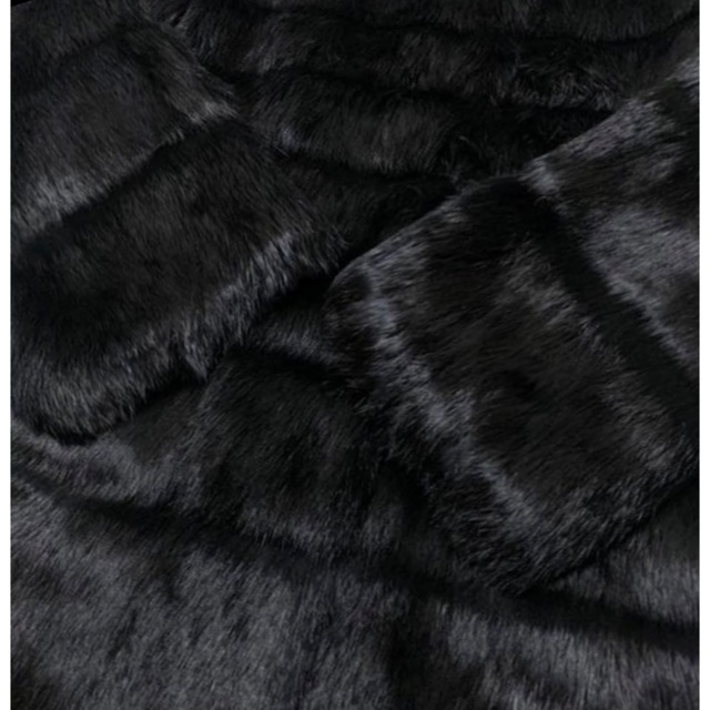 新品未使用タグ付き　ルシェルブルー　アンシャントマン　ファーコート　黒 レディースのジャケット/アウター(毛皮/ファーコート)の商品写真