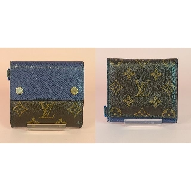 LOUIS VUITTON(ルイヴィトン)の【希少】ヴィトン 折り財布 コンパクト ウォレット ブルー モノグラム レディースのファッション小物(財布)の商品写真