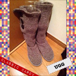 アグ(UGG)のUGG/ニットブーツ/ムートン/グレー(ブーツ)