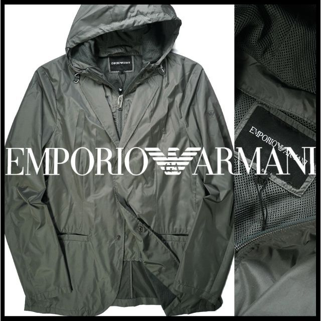 Emporio Armani(エンポリオアルマーニ)の新品 ARMANI エンポリオ アルマーニ 撥水テーラードパーカージャケット48 メンズのジャケット/アウター(テーラードジャケット)の商品写真