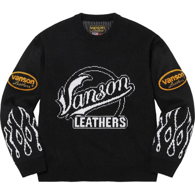 L Supreme Vanson Leathers Sweater Black