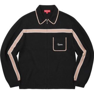 シュプリーム(Supreme)のL 黒 Supreme Chest Stripe Zip Up Cardigan(カーディガン)