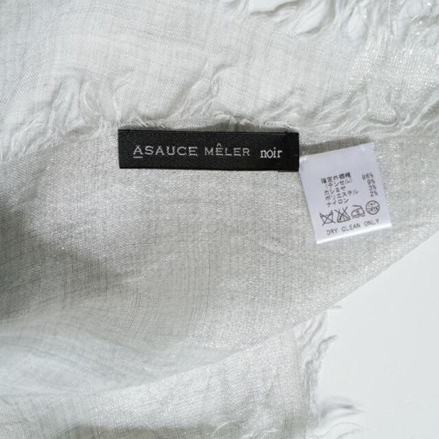 アソースメレ ASAUCE MELER noir グレー シルバー ストール レディースのファッション小物(ストール/パシュミナ)の商品写真