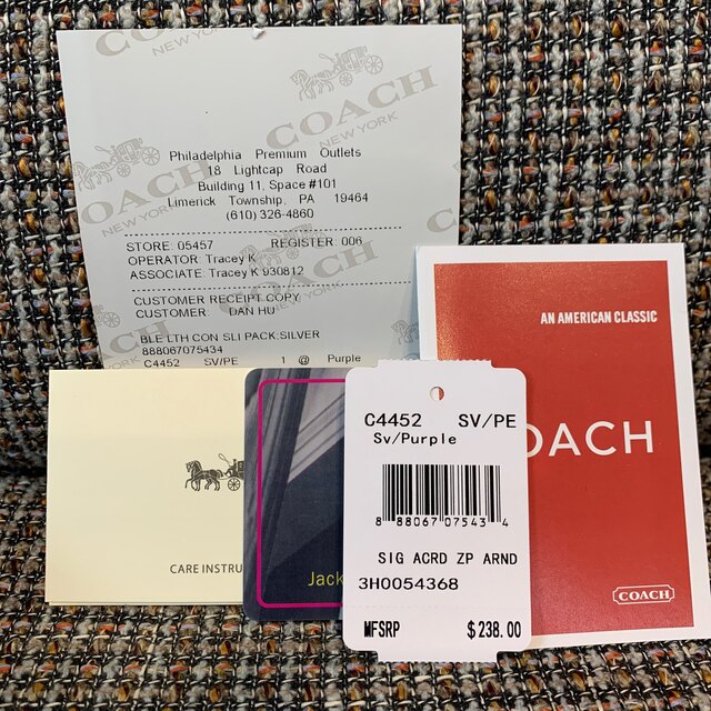 COACH(コーチ)の4452 コーチ　長財布　パープルシグネチャー レディースのファッション小物(財布)の商品写真