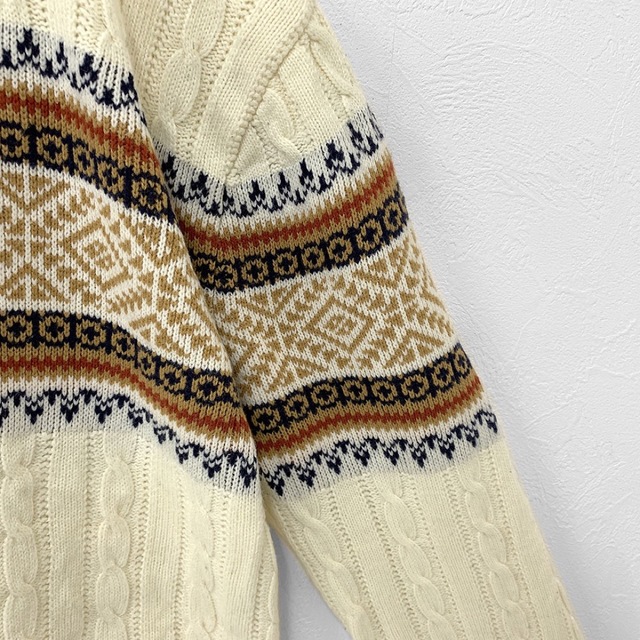 ヴィンテージ レトロ 70s ノルディック フェアアイル ニット セーター