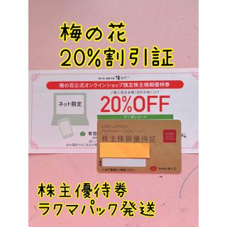 【らびちょこ様専用】梅の花株主優待券何度も利用可　オンライン限定クーポン付き(レストラン/食事券)