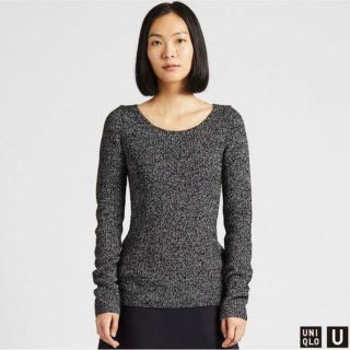 ユニクロ(UNIQLO)のタグ付き新品未使用 メランジラウンドネックセーター 長袖(ニット/セーター)