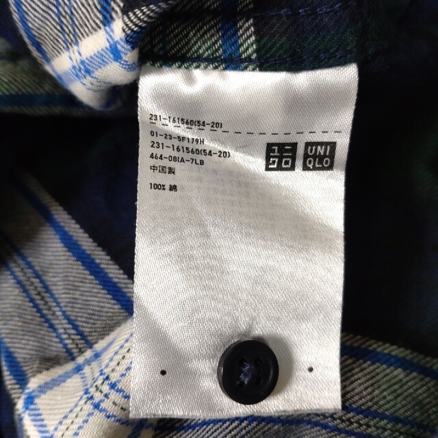 UNIQLO(ユニクロ)の【再値下げ】ユニクロ フランネルチェックシャツ ネルシャツ M グリーン レディースのトップス(シャツ/ブラウス(長袖/七分))の商品写真