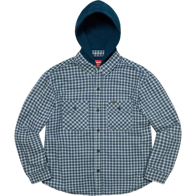 Supreme houndstooth flannel hooded shirt