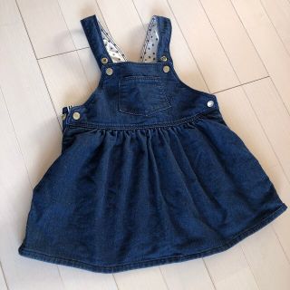 プチバトー(PETIT BATEAU)のプチバトーデニムジャンパースカート18m81cm(スカート)