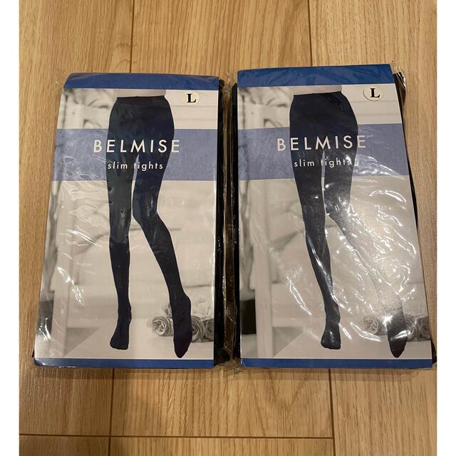 【新品・未開封】belmise slim tights Lサイズ　2枚セット レディースのレッグウェア(タイツ/ストッキング)の商品写真