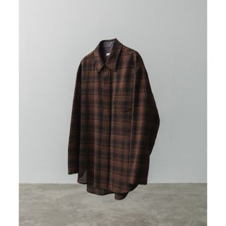 LIDNM WOOL CHECK NAVAL SHIRT Mサイズ(シャツ)