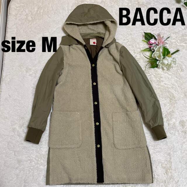 ✨BACCA バッカ ボア切り替えブルゾンコート サイズM カーキ✨ロングコート