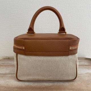 chiiiibag   レザーキャンバスVanity  camel×beige