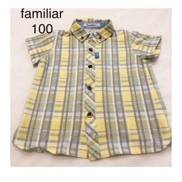 familiar(ファミリア)のファミリア  チェック　半袖シャツ　100 キッズ/ベビー/マタニティのキッズ服男の子用(90cm~)(ブラウス)の商品写真