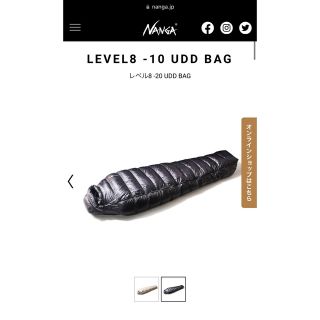 NANGA 新品未使用NANGA 寝袋 LEVEL8 UDD BAG 黒 ナンガの通販 by