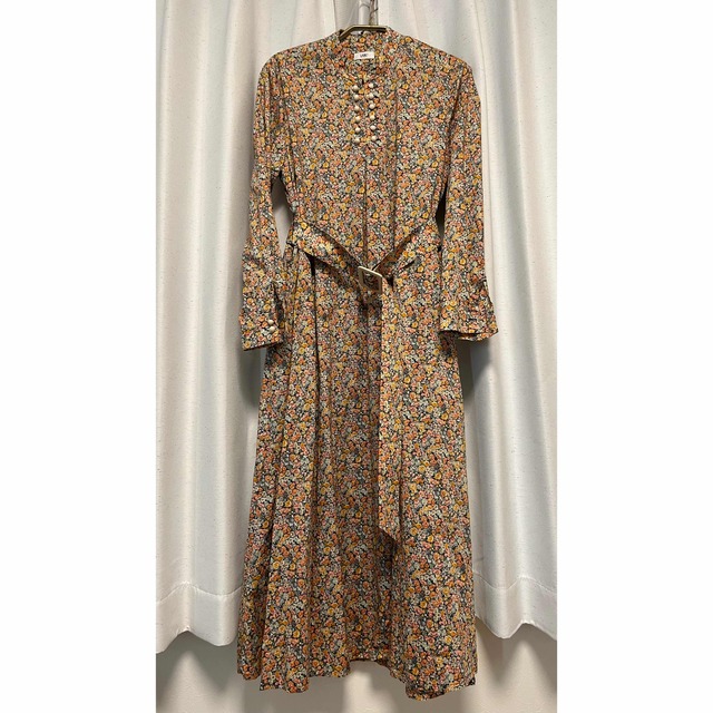 美品:I am I Liberty 花柄ワンピース(オレンジ、ピンク系) レディース ...
