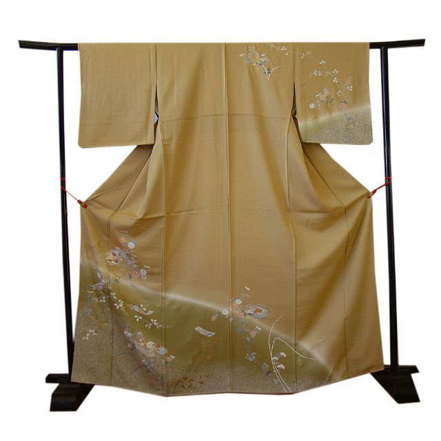 着物「縁」150ｃｍ～156ｃｍ 紋意匠 本加工染 訪問着 正絹 Ｌ９７９