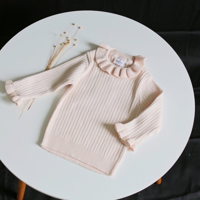新品 4色 フリル ニットトップス セーター インナー 実物画像 キッズ/ベビー/マタニティのベビー服(~85cm)(ニット/セーター)の商品写真