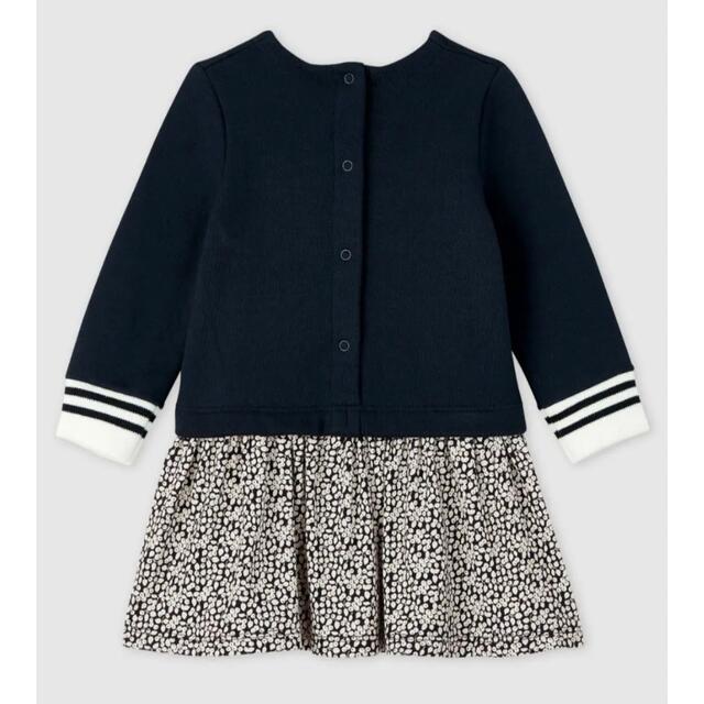 PETIT BATEAU(プチバトー)の新品未使用♡プチバトー♡スウェット切替ワンピース18m/81cm キッズ/ベビー/マタニティのベビー服(~85cm)(ワンピース)の商品写真