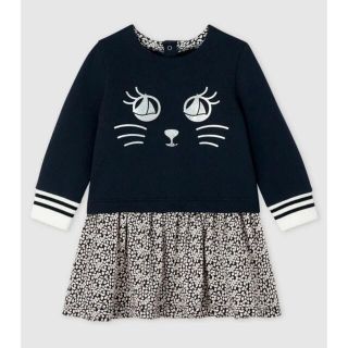 プチバトー(PETIT BATEAU)の新品未使用♡プチバトー♡スウェット切替ワンピース18m/81cm(ワンピース)