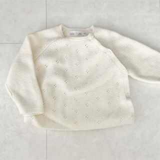 ザラキッズ(ZARA KIDS)の【美品】zarababyオープンニットセーター 74cm(ニット/セーター)