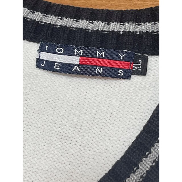 TOMMY HILFIGER(トミーヒルフィガー)のTOMMY トミー JEANS ジーンズ ホワイトコットンニットベスト XL メンズのトップス(ベスト)の商品写真