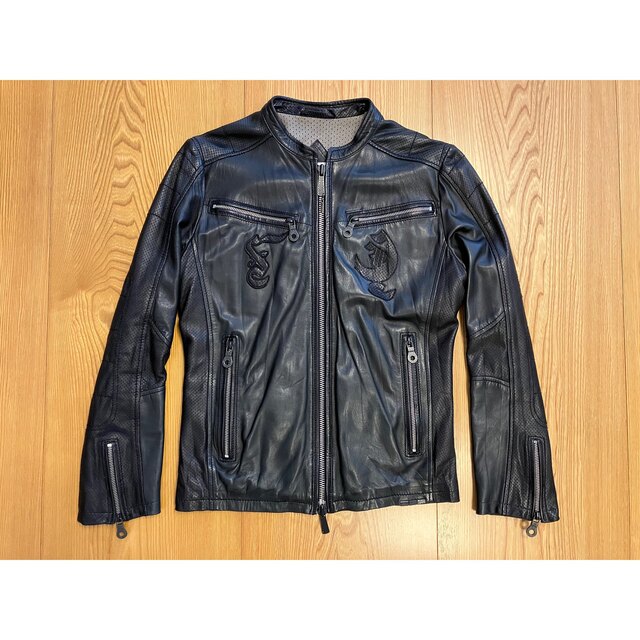 DIESEL ディーゼル ラムレザー シングル ライダース ジャケット